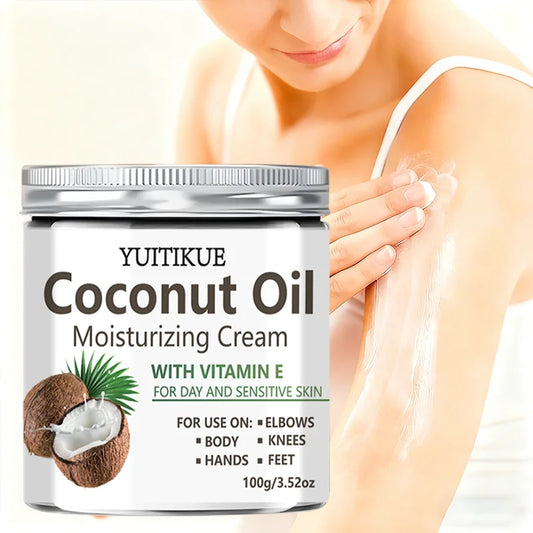 YUITIKUE Coconut Oil Body Cream – 24H Lightweight Moisturizer Body Moisturizing Cream Peaceful Pleasures Health and Wellness Default Title