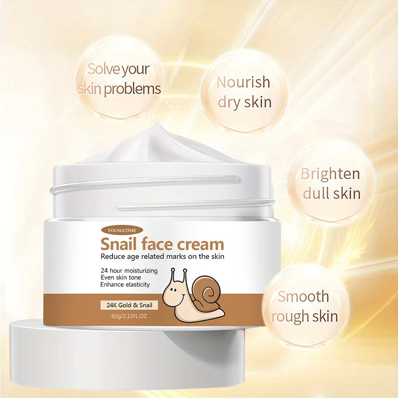 Korean Snail Essence Cream Collagen Anti Wrinkle Facial Skin Care Moisturizing Hyaluronic Acid Moisturizer Nourishing Whitening Peaceful Pleasures Health and Wellness