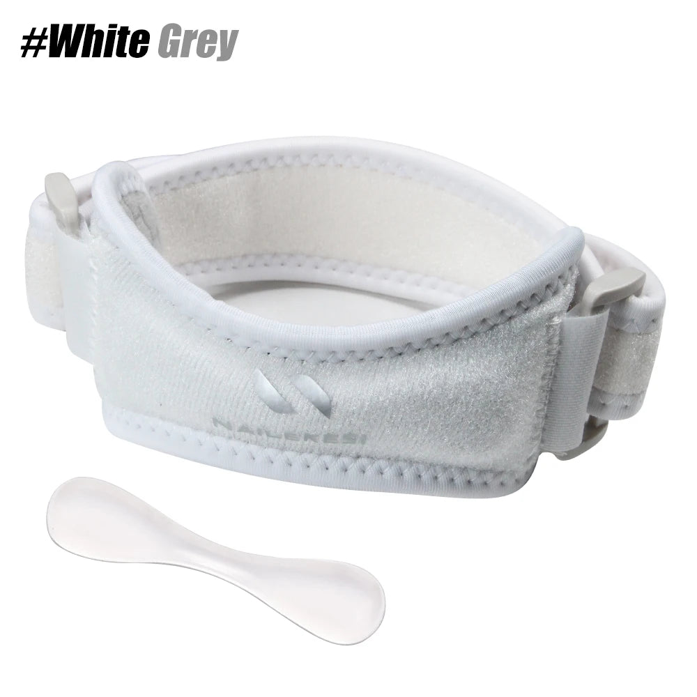 1PCS Patella Knee Brace Adjustable Patellar Tendon Support Strap,Knee Stabilizer for Running,Hiking, Basketball,Sports Women Men Peaceful Pleasures Health and Wellness WhiteGray-1PCS