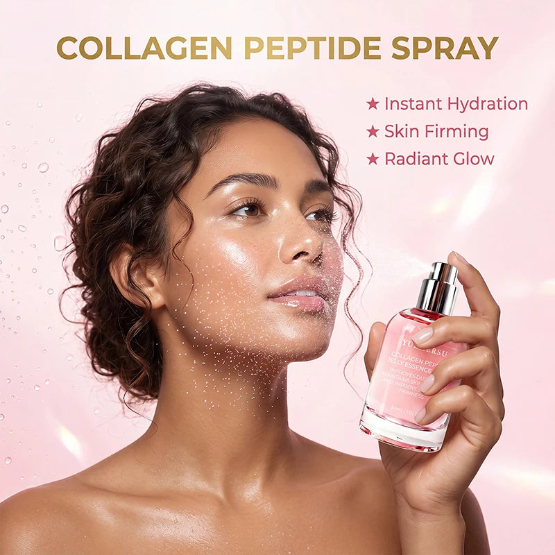 Collagen Peptide Jelly Essence Spray 30ml Hydrating Refreshing Face Mist Moisturize Skin Care Spray Portable Daily Facial Toner Peaceful Pleasures Health and Wellness