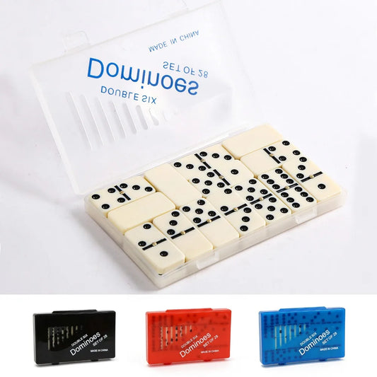 28PCS Multi-Color Double Six Dominoes Set, Family Friends Fun Tabletop Game for Entertainment Leisure Travel, Portable Gift Peaceful Pleasures Health and Wellness