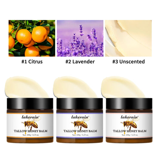 Honey Tallow Balm for Face Natural Handmade Lotion Whipped Beef Tallow Cream for Face & Body Sensitive Skin for Men & Women Peaceful Pleasures Health and Wellness