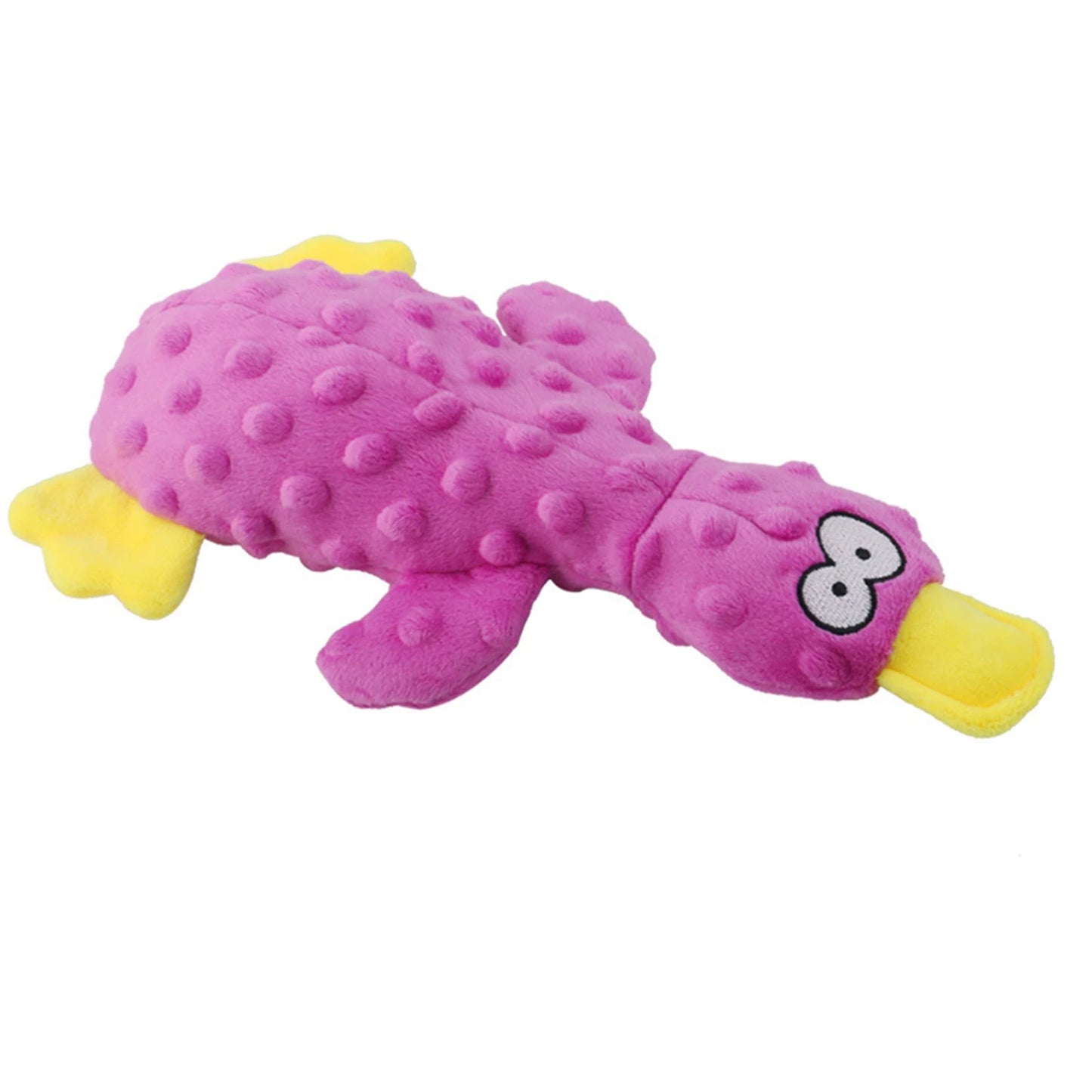 Cute Duck Puppy Teething Interactive Chewing Plush Toy with Built-in Squeaker Plush Animal Dog Toy for Indoor Small Pets Peaceful Pleasures Health and Wellness 1Pcs Purple