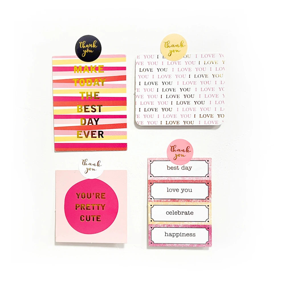 Thank You For The Stickers Stickers Pink And Black Hot Stamping Sealing Envelope Gift, Wedding Roll Up And Circular Shape Peaceful Pleasures Health and Wellness
