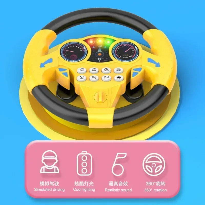 Kids Backseat Steering Wheel Toy – Lights & Music for Toddlers