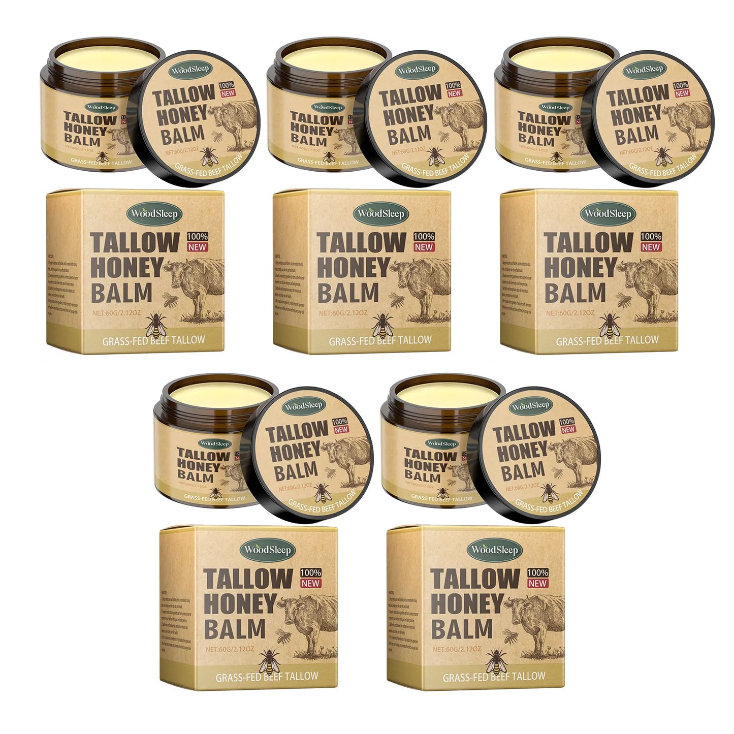 WOODSLEEP Beef Tallow & Honey Moisturizer Cream – Face & Body