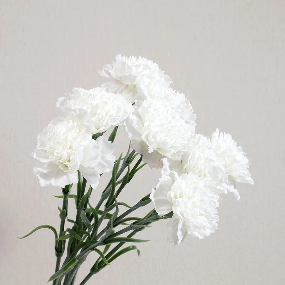 Silk Carnation Artificial Flowers 5/10pcs | Wedding & Home Decor