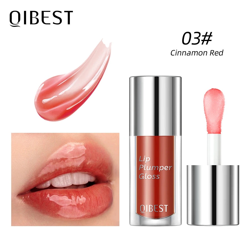 Plump Lip Glow oil Lip Care Oil Plumping Lip Gloss Non-Sticky Formula lip oil moisturizing Lipstick Hydrating Polished lips oil Peaceful Pleasures Health and Wellness 03 Cinnamon Red