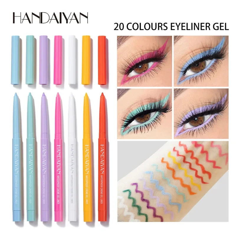 Handaiyan 20-Color Waterproof Matte Gel Eyeliner Pencil