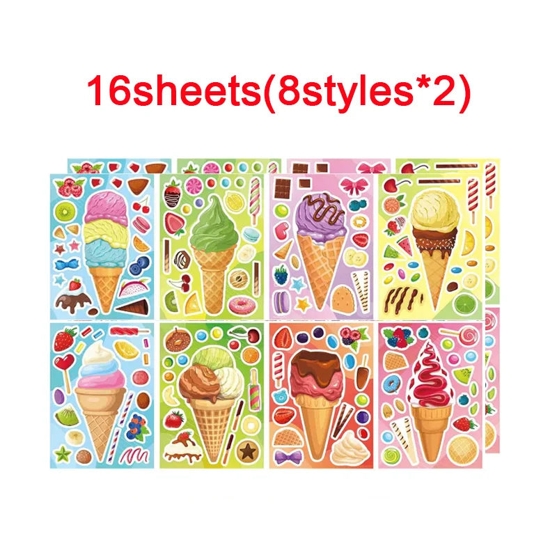 Cartoon Sweet Dessert Stickers Children DIY Toys Assembly Delicious