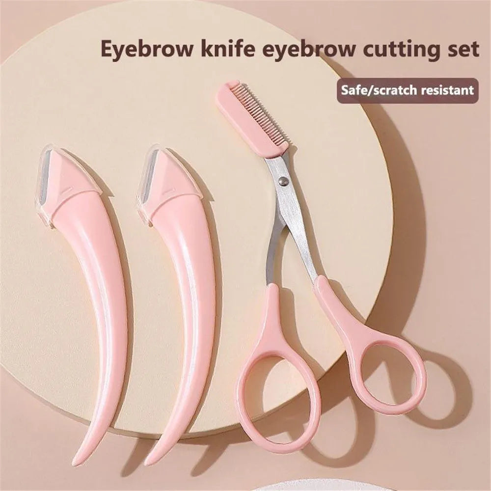 Professional Eyebrow Trimming Kit – Scissors & Razor Blades