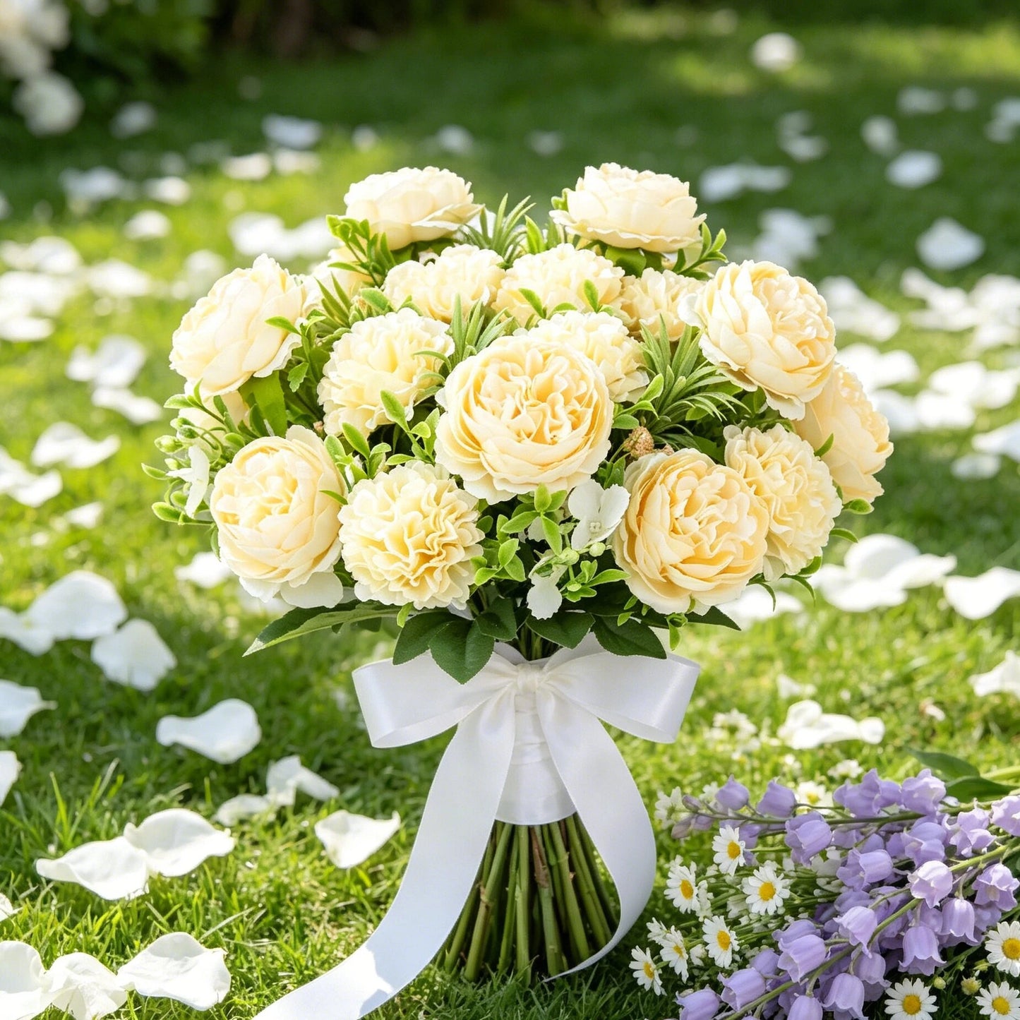 Artificial Silk Peony Chrysanthemum Bouquet | Wedding & Home Decor