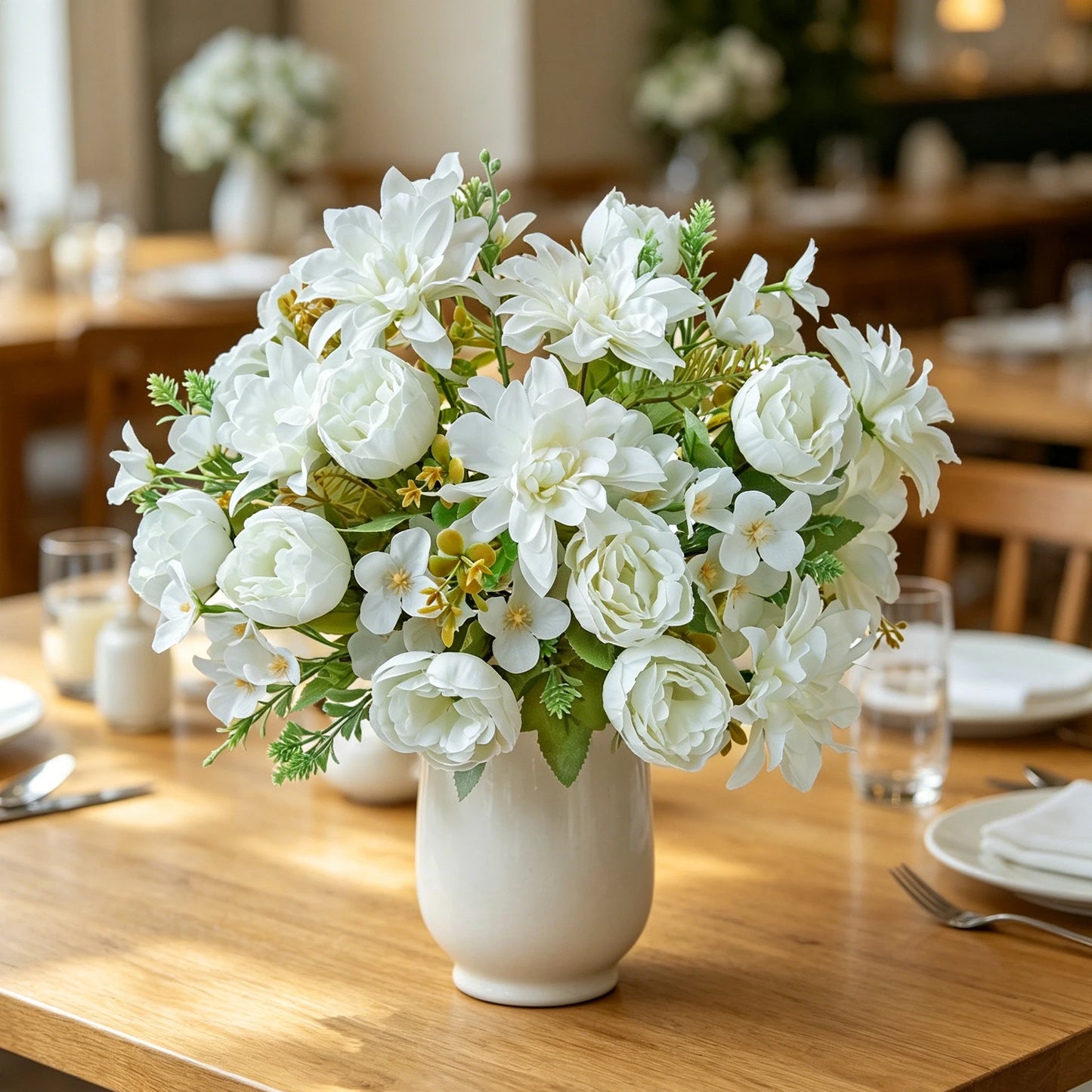 Artificial Silk Peony Dahlia Bouquet | Wedding & Home Decor