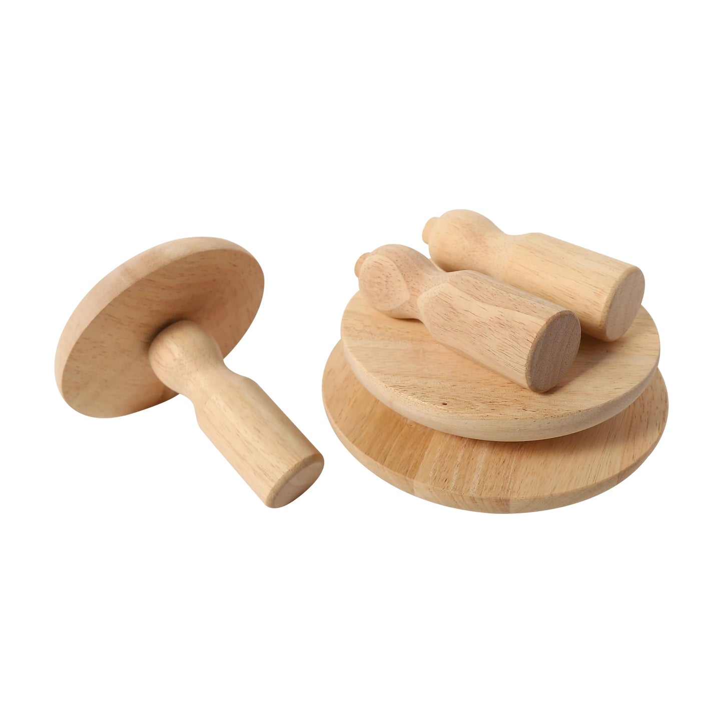 Pottery Mold 4.5'',5.5'',6.5'',7.5",8.5",9.5",10.5" Dishe Plaster Molds Wood Pottery Tools with Handle Press Molds for Pottery Peaceful Pleasures Health and Wellness