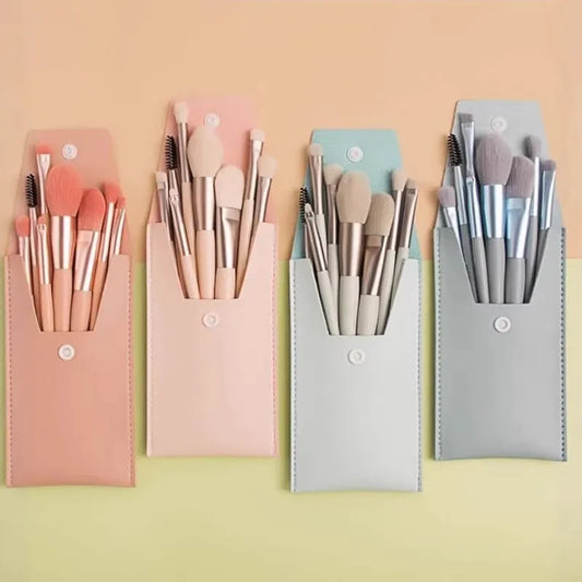 8-Piece Mini Macaron Soft Makeup Brush Set | Beginner Kit Makeup Brush Set Peaceful Pleasures Health and Wellness