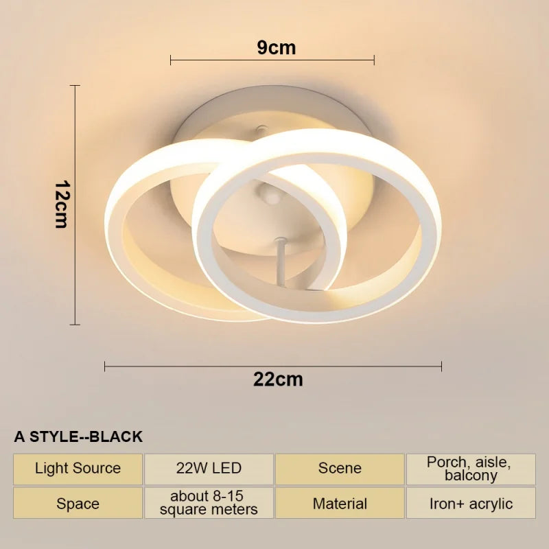 RUNTOIN 22W LED Ceiling Light | Modern Indoor Home Lamp