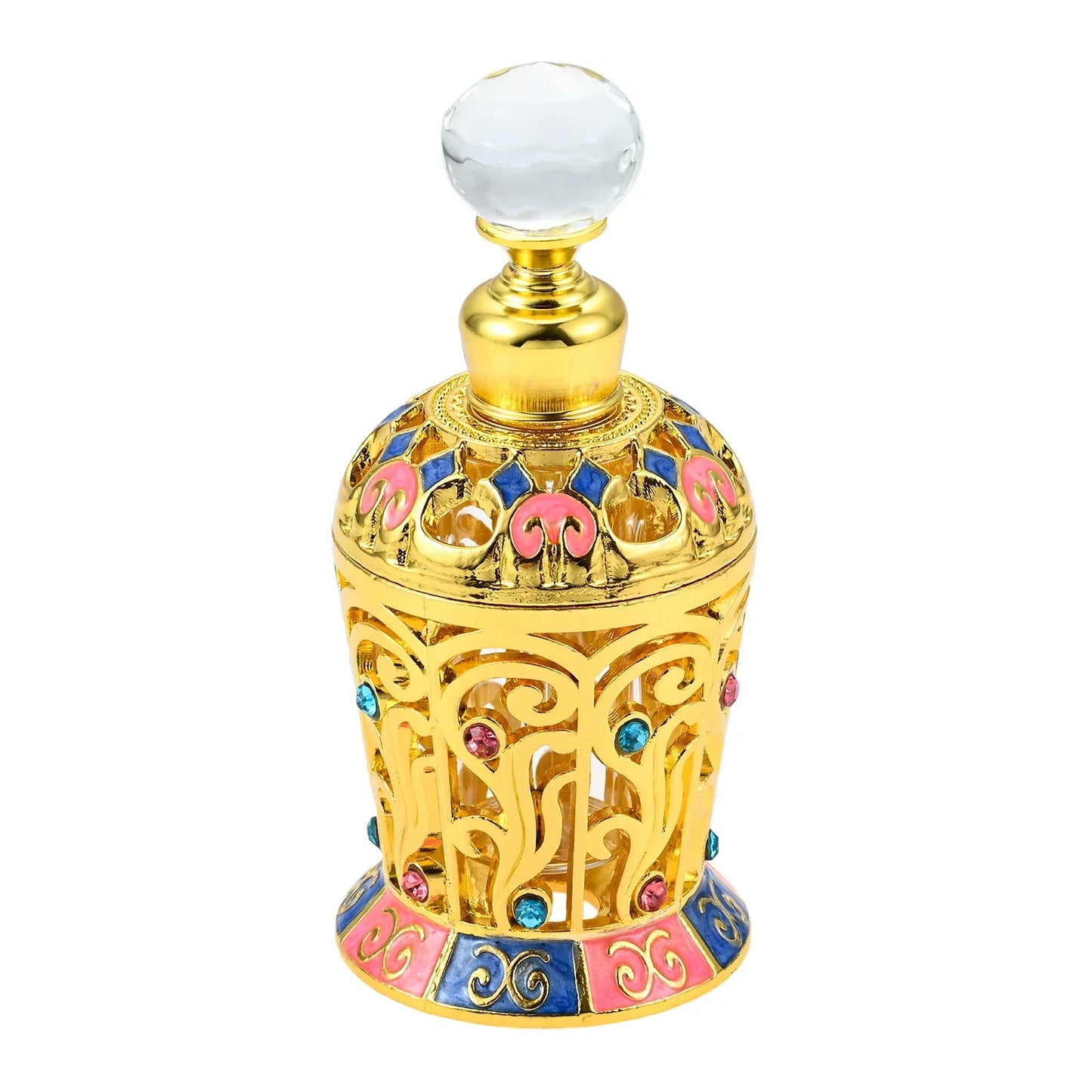 12ml Golden Enamel Crystal Glass Refillable Perfume Bottle