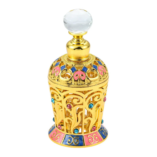 12ml Golden Enamel Crystal Glass Refillable Perfume Bottle Refillable Perfume Bottle Oasis Select Default Title