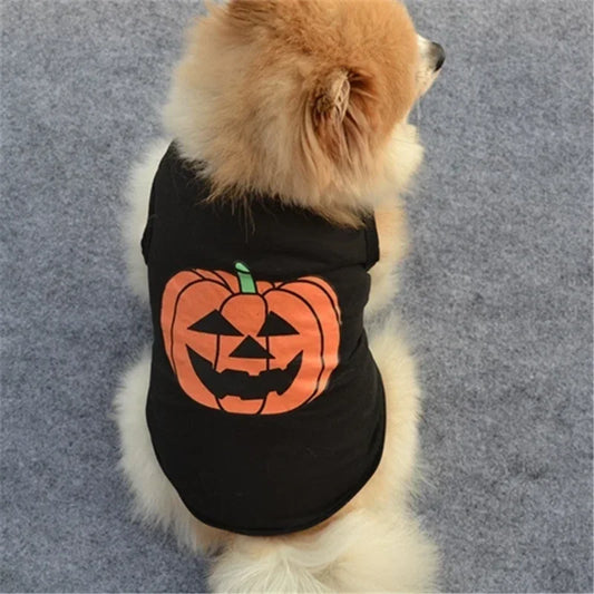 Halloween Pumpkin Pet Costume Soft Cotton Shirt Cute Puppy Dog Cat Peaceful Pleasures Health and Wellness