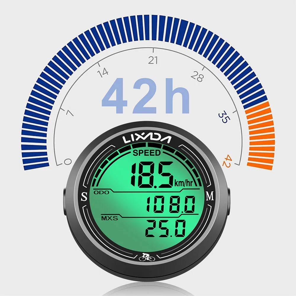 Lixada Computer Backlight Screen Cycle Odometer Cycling Equipment