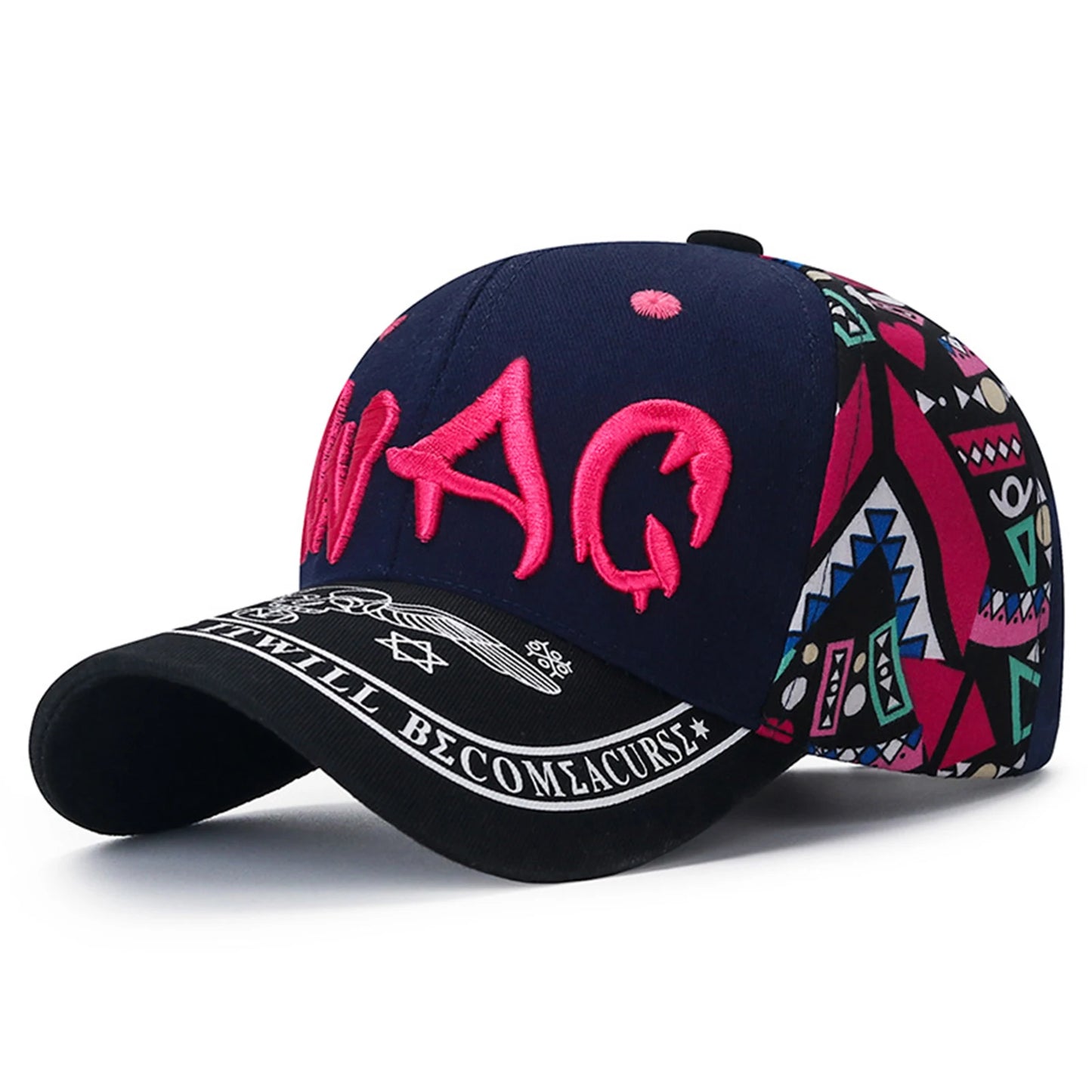Women Men Casual Baseball Hats Sun Protection Embroidery Baseball Caps for Outdoor Fishing Camping Peaceful Pleasures Health and Wellness Navy Blue Front Face