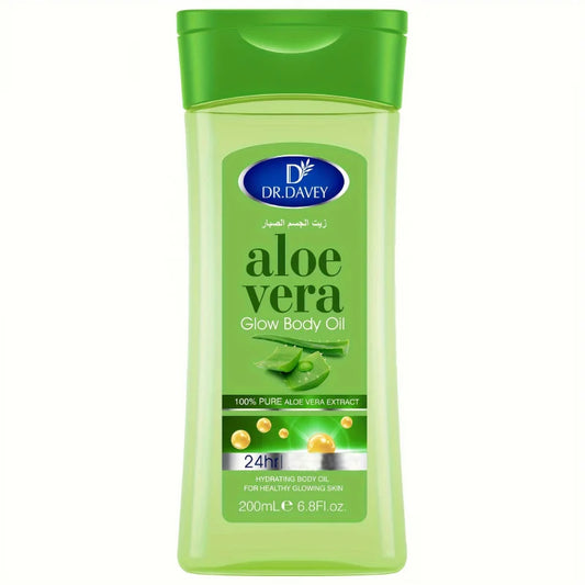 DR.DAVEY ALOE VERA BODY OIL SPA Body Massage Essential Oil with Aloe Vera Shine Nourishing Oil Suitable for All Skin Type Peaceful Pleasures Health and Wellness