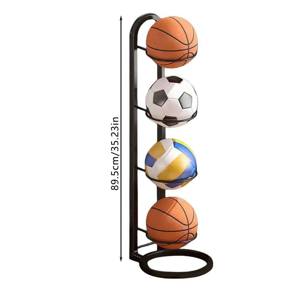 Heavy Duty Steel Multi-Sport Ball Rack Stand – 2/3/4-Tier