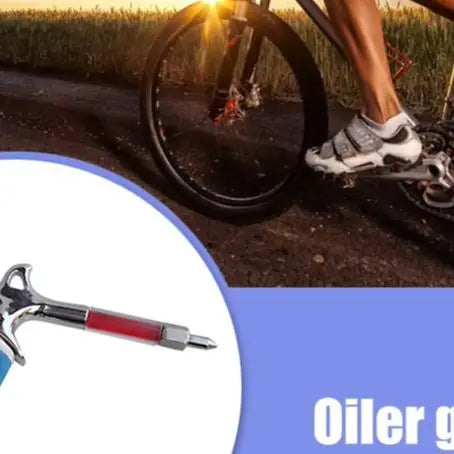 Bicycle Aluminum Grease Gun Aluminum Alloy MTB Bike Ball Bearing Hub Grease Syringe Bicycle Oil Lubricant Cycling Repair Tool Peaceful Pleasures Health and Wellness