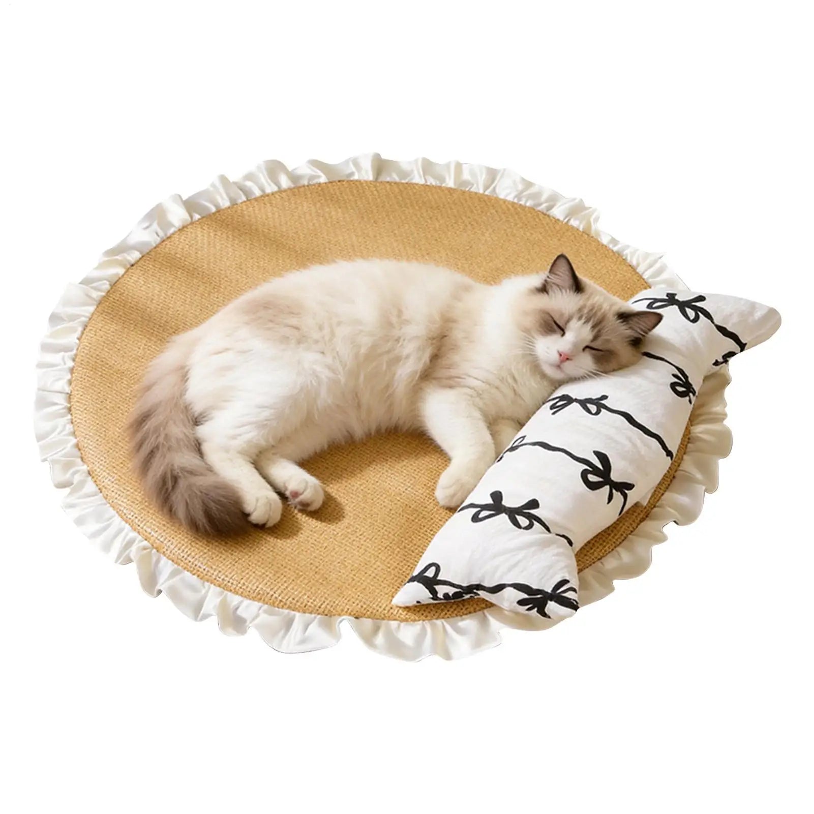 Pet Cooling Mat Removable Sleeping Pad With Pillow Cat Cooling Pad For Home Entryway Floor House Summer Camping Sleeping Kitten Peaceful Pleasures Health and Wellness