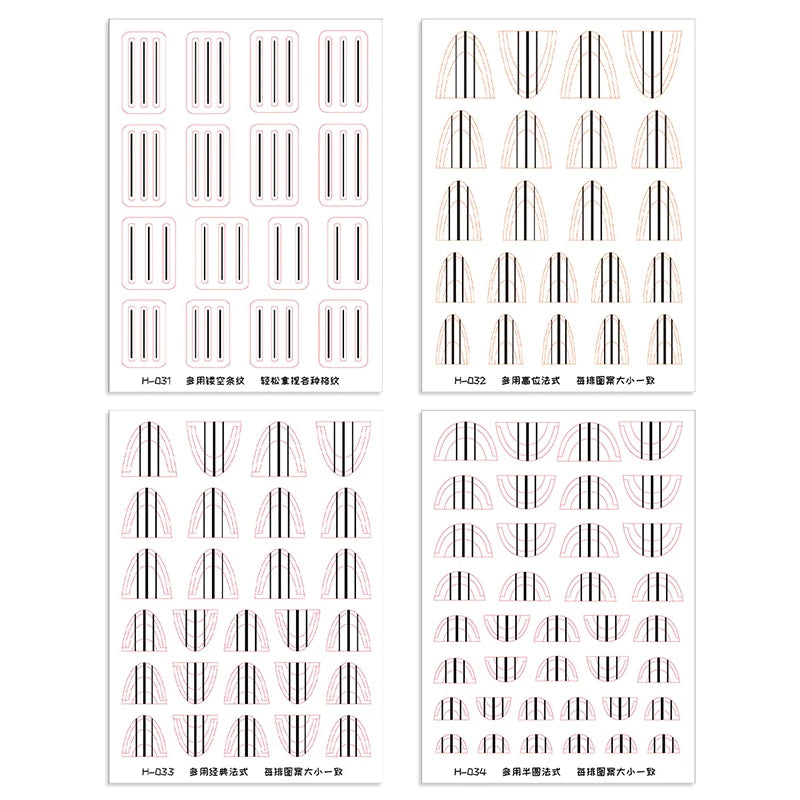 1 Sheet Transparent French Manicure Guide Stickers Strong Adhesive Nail Art Decals French Manicure DIY Stencil 3D Styling Tools Peaceful Pleasures Health and Wellness