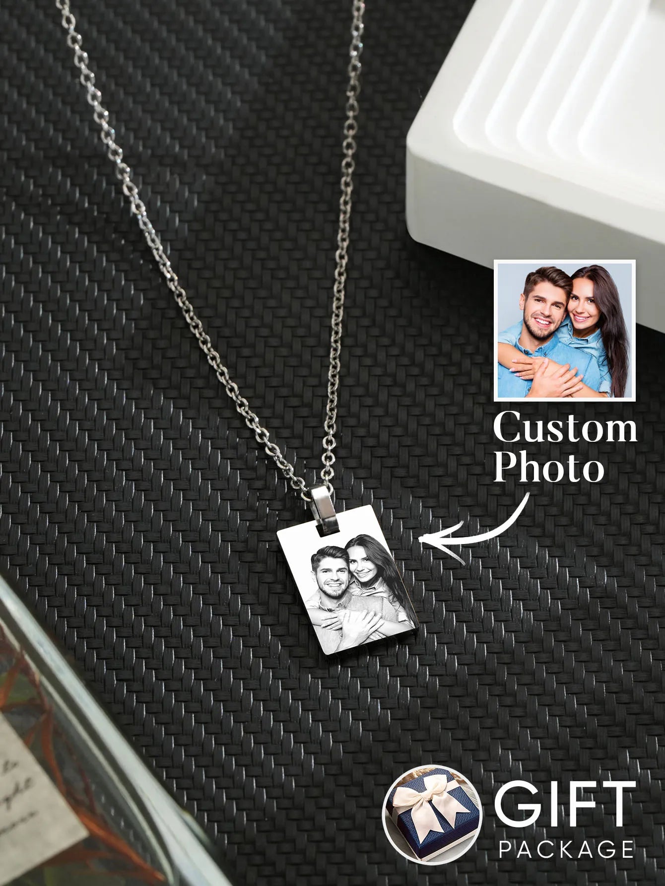 Custom Photo Necklace | Laser Engraved Stainless Steel Pendant