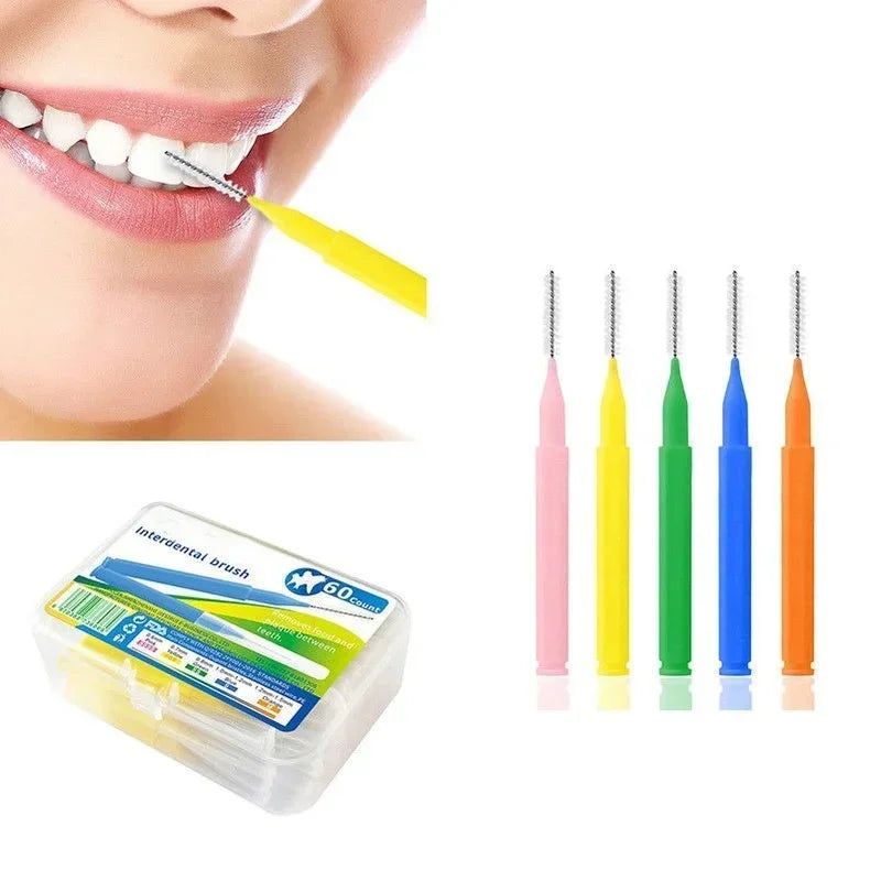 Interdental Brush Set 30 Pcs – I-Shape Toothpick & Dental Floss