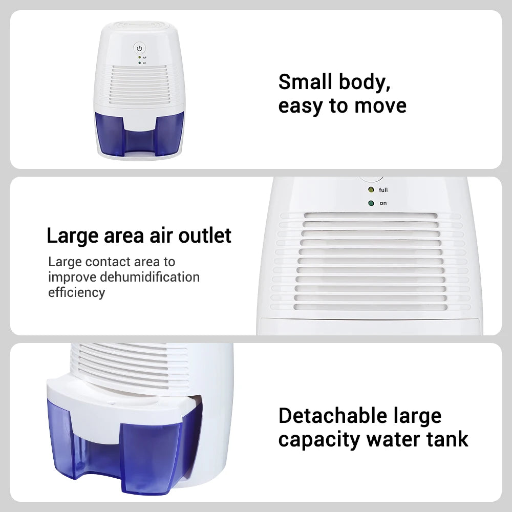 Home Mini Dehumidifier Portable Bedroom Quick Moisture Air Dryer Mute Absorber Bathroom Closet Dehumidifier Desiccant USB Plug Peaceful Pleasures Health and Wellness
