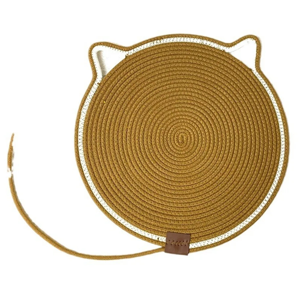 Cotton Rope Woven Cat Scratching Mat and Toy Ball Combo Cat Sleeping Pad Scratch-Resistant Wear-Resistant Washable Pet Mat Peaceful Pleasures Health and Wellness