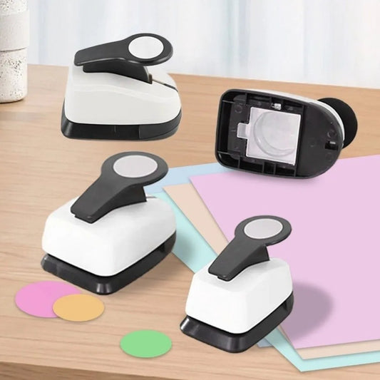 9/16/25 Mm Shape Hole Punch Press-Type Labor-saving Round Paper Punch Multi-Pattern Comfortable Grip Embossing Machine Peaceful Pleasures Health and Wellness
