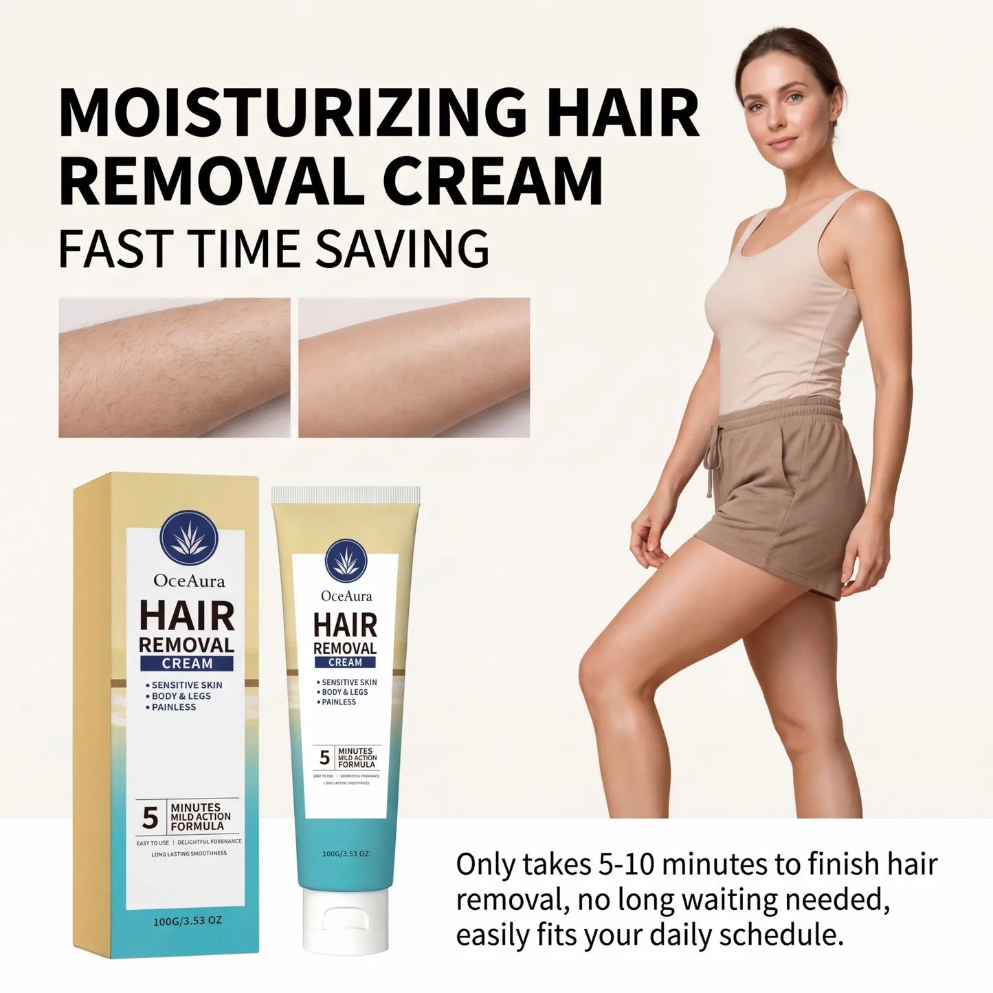 Painless Hair Removal Cream with Shea Butter – 100g