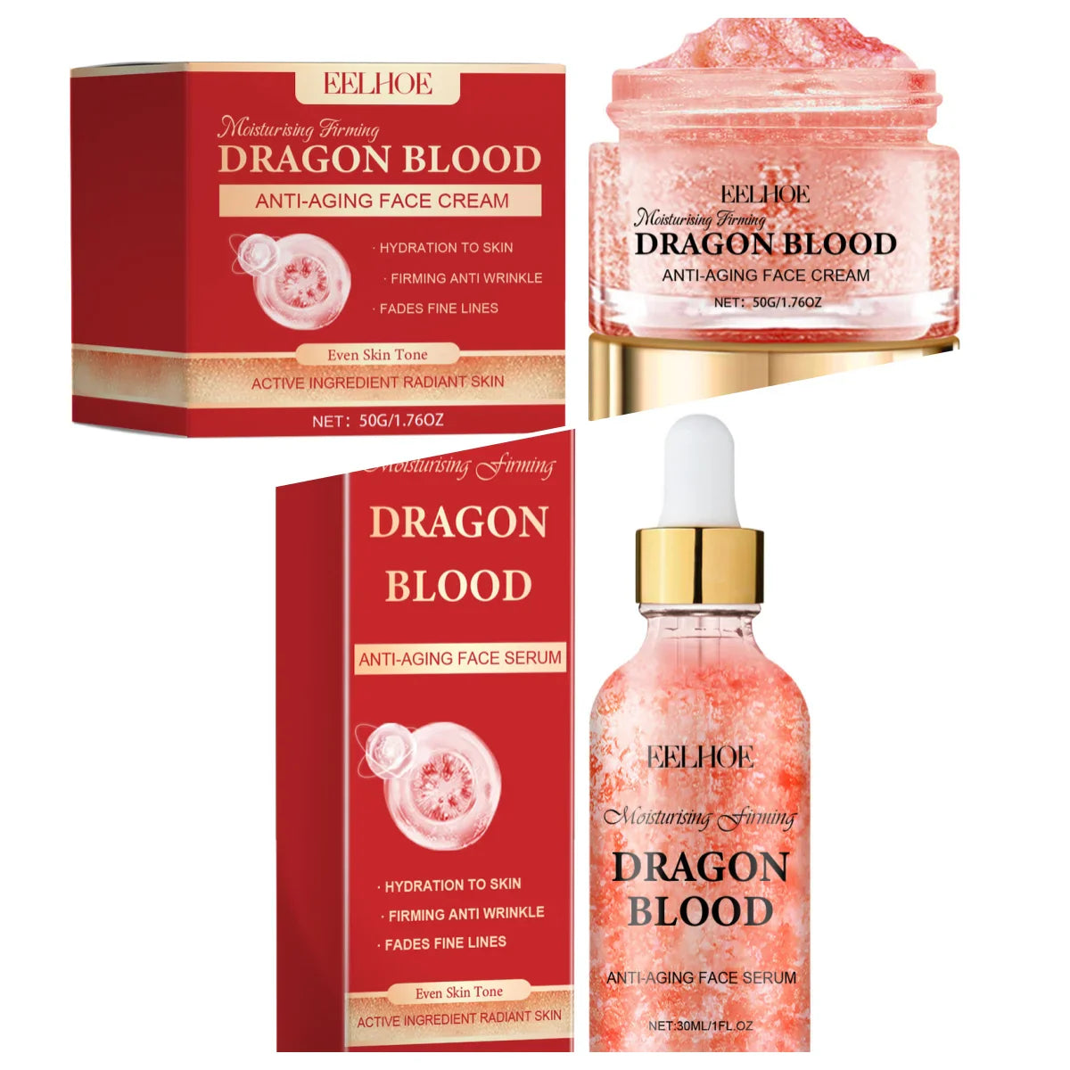 EELHOE Dragon Blood Cream Set – Anti-Aging Firming Serum