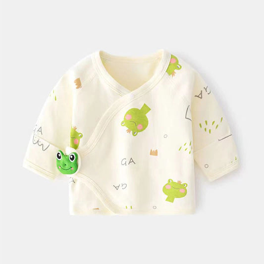 Newborn Baby Cotton Long Sleeve Top | 0-12M Unisex Infant Tee Infant Long Sleeve Top Peaceful Pleasures Health and Wellness c 3M