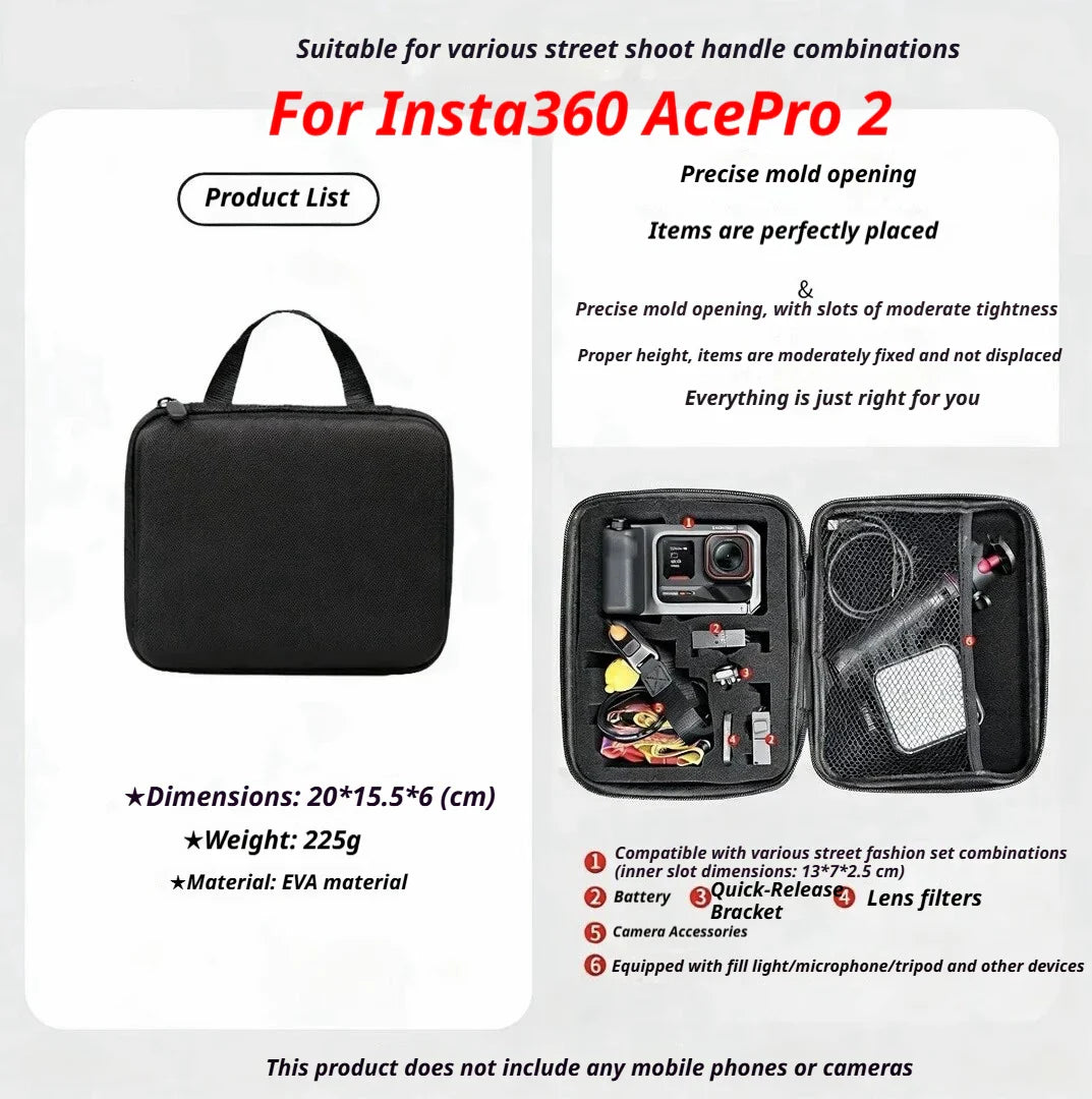 Insta360 Ace Pro 2 Screen Protector, Lens Cap & Storage Bag