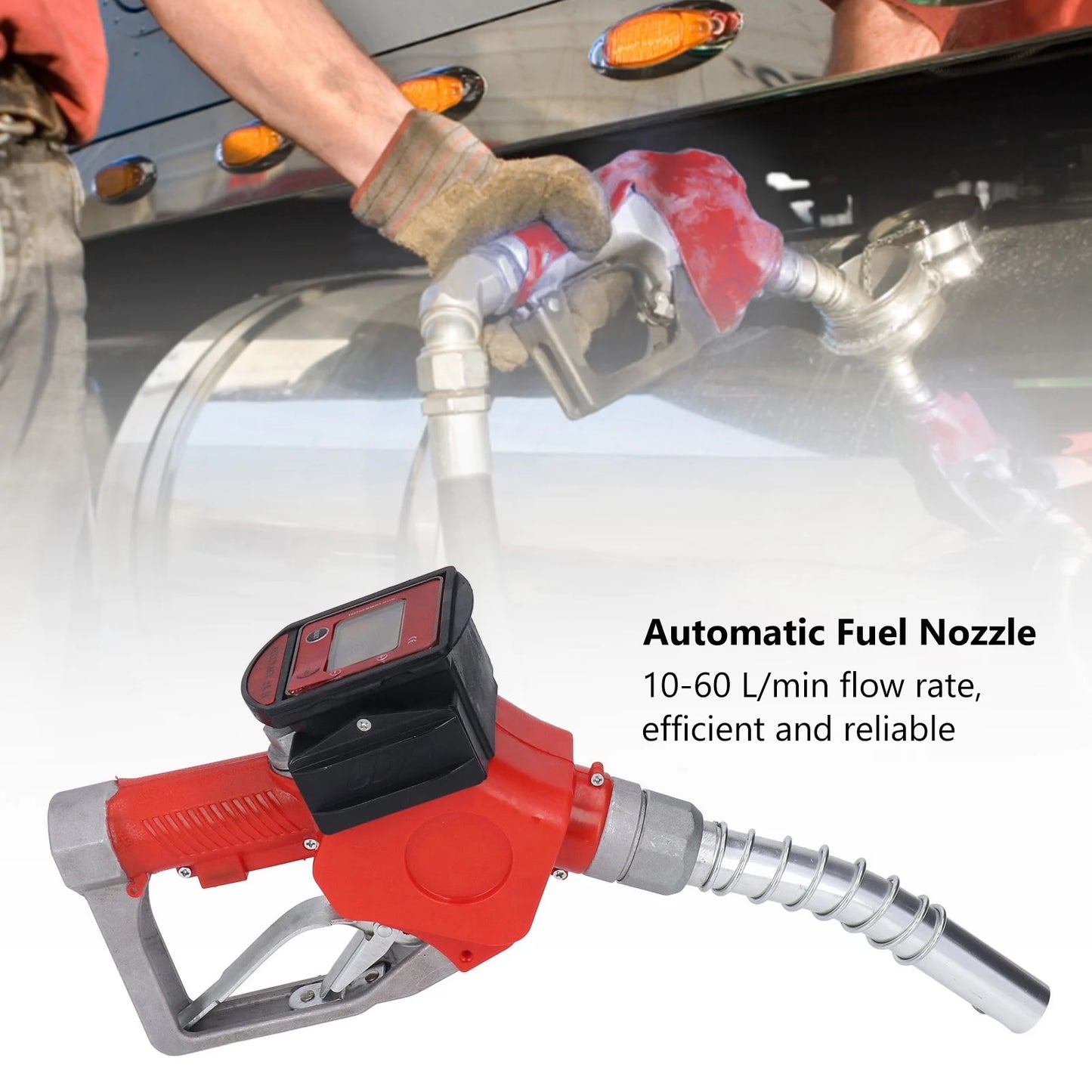 BSP Automatic Fueling Nozzle Meter Aluminum Alloy Digital Flow Diesel