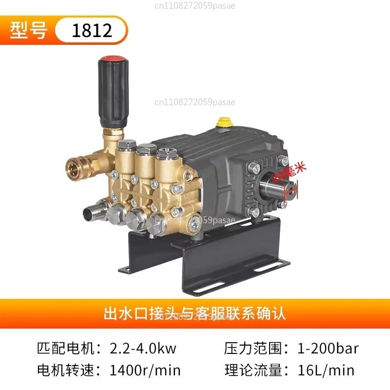1812/1814 High Pressure Triplex Plunger Pump 16L/min Car Wash