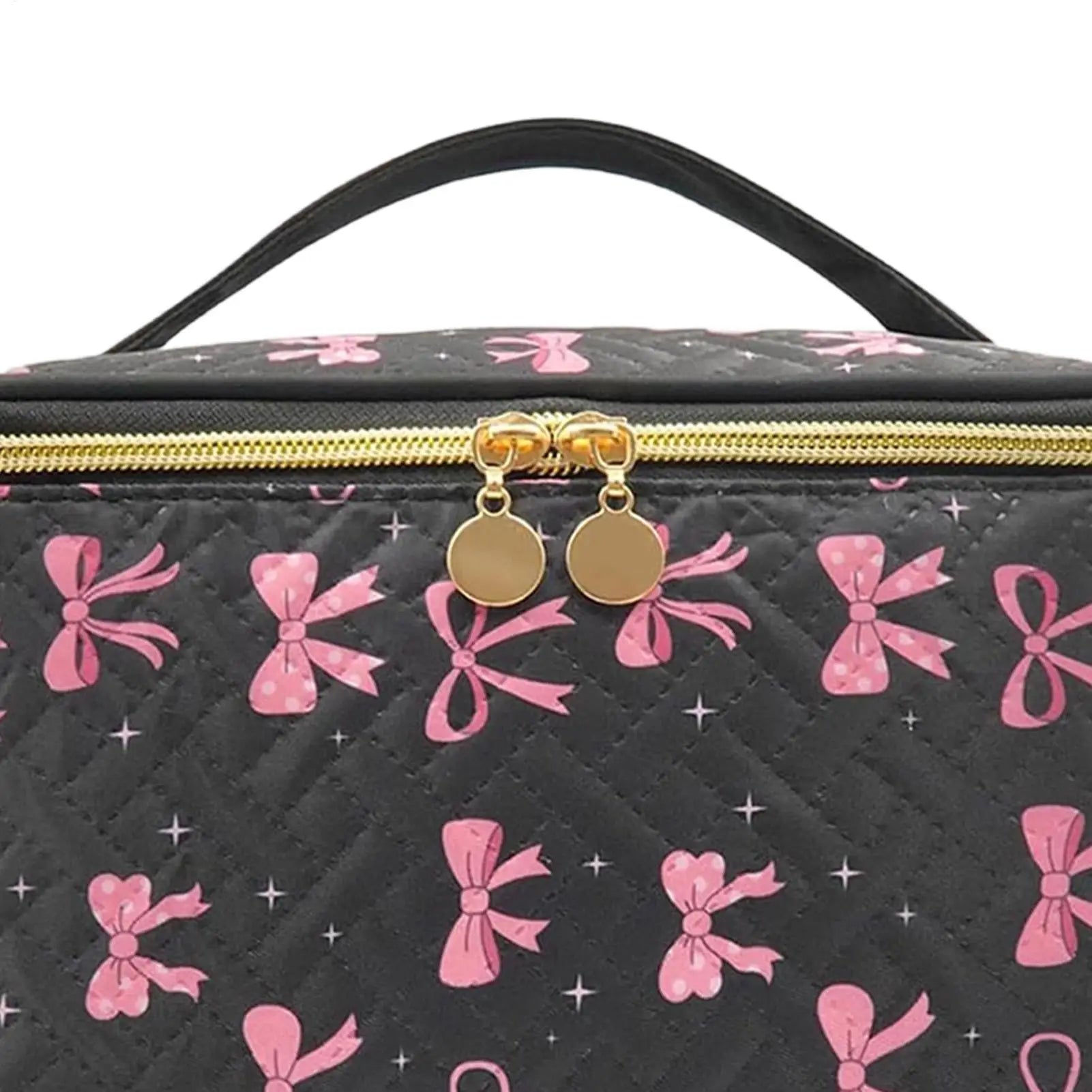 Nail Manicure Organizer Case with Black Bow | Travel Storage Nail Tool Organizer Peaceful Pleasures Health and Wellness