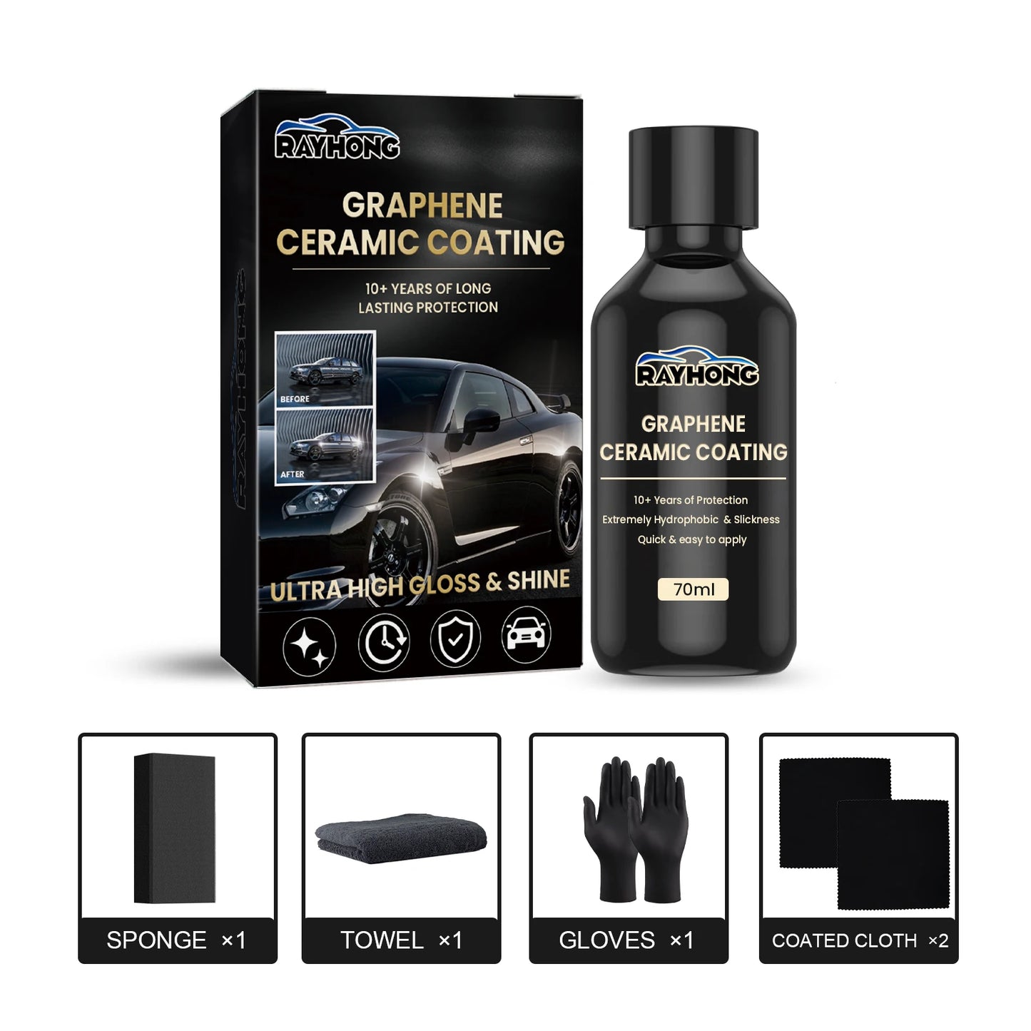 Rayhong Graphene Ceramic Car Coating | Waterproof Crystal Paint