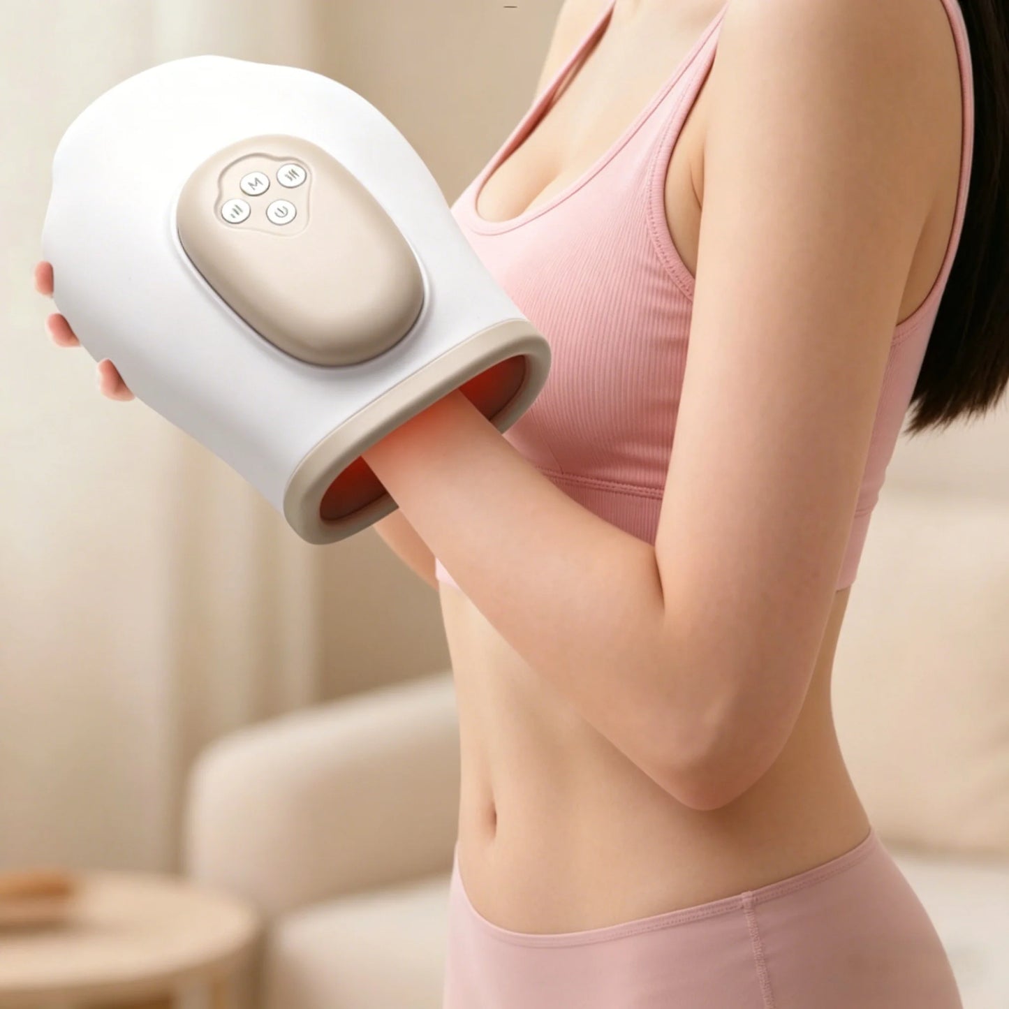 Hand Massager with Airbag Compression Finger Wrist Palm Massage Machine Vibration Glove for Hand Muscle Relax Gift for Men Women Peaceful Pleasures Health and Wellness white