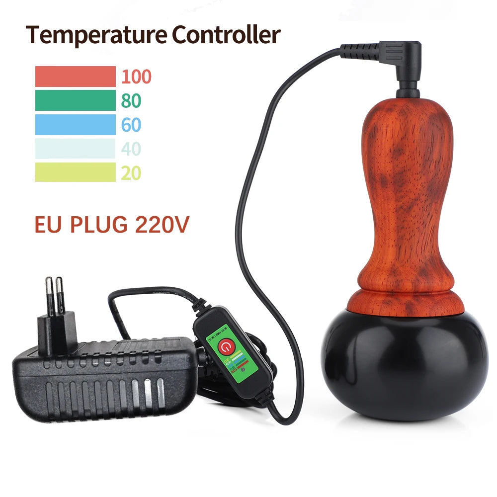 Bianstone Warming Moxibustion Instrument Hot Compress Tuina Tai Chi Ball Home Meridian Hot Stone Guasha Facial Massager 220V Peaceful Pleasures Health and Wellness Hot Stone EU PLUG