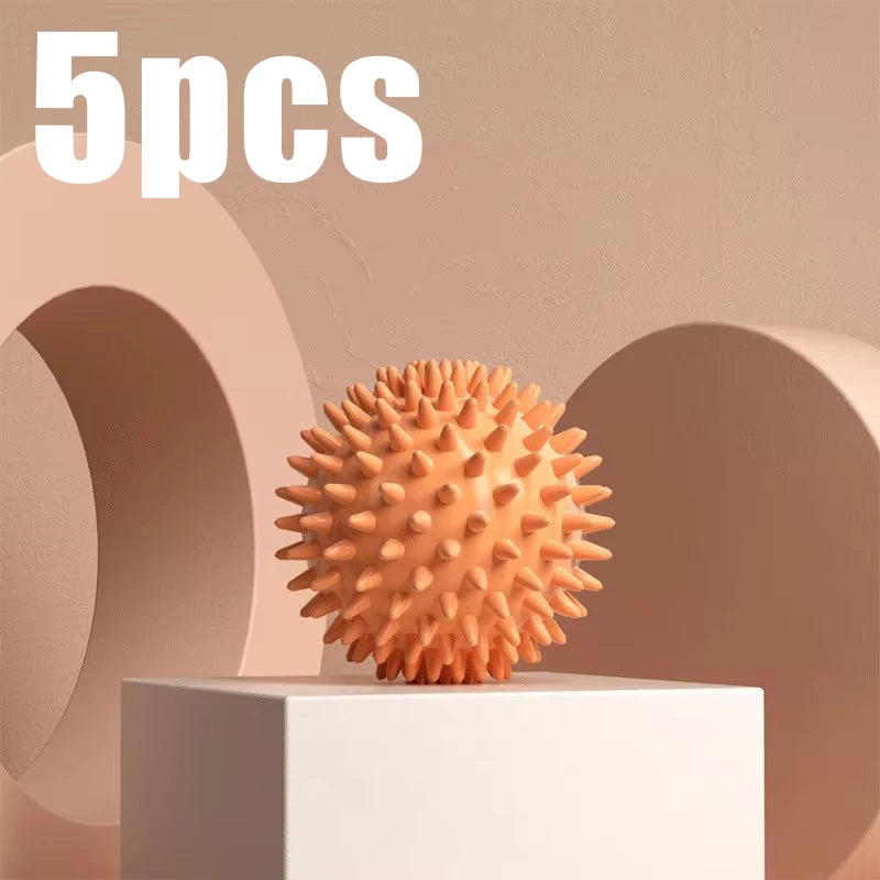 Massage Ball Fascia Ball Muscle Relaxation Massage Yoga Fitness Shoulder Neck Foot Foot Foot Massage Hard Neck Membrane Meridian Peaceful Pleasures Health and Wellness Orange 5pcs