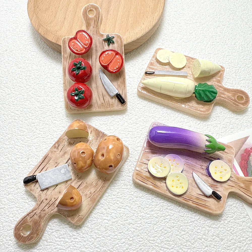 DIY Fridge Magnet Vegetable Cutting Board Potato Tomato Resin Car Vent Decor Storage Box Accessories Refrigerator Magnets 자석 Peaceful Pleasures Health and Wellness