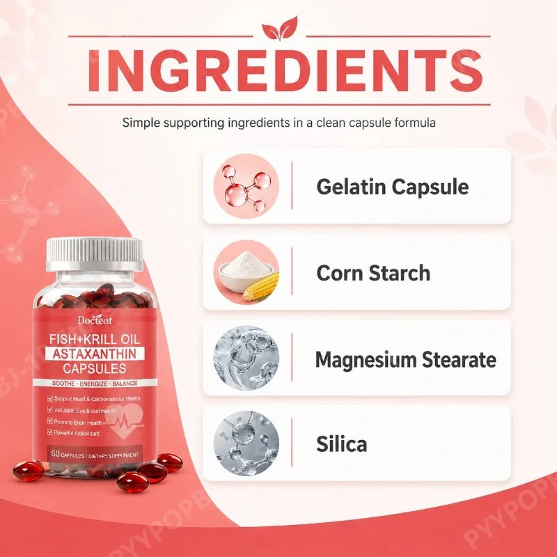 Krill Oil with Astaxanthin & Marine Omega-3 | 60 Softgels