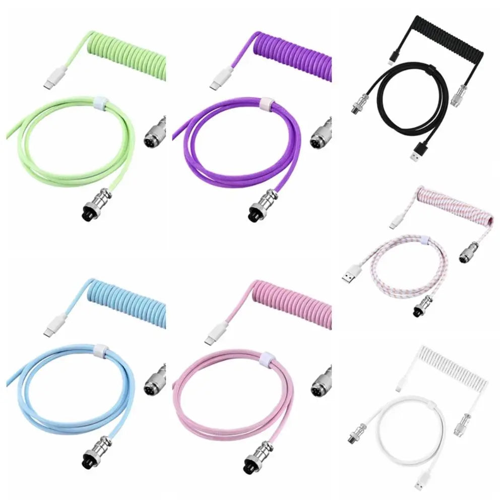 USB Port a Mechanical Keyboard Coiled Cable Max 3M Length Coiled Design Mechanical Keyboard Type C USB Cable Peaceful Pleasures Health and Wellness