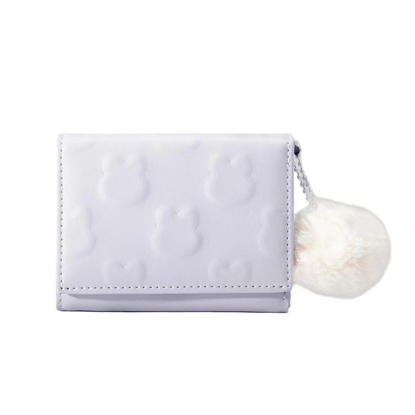 Sweet Short Ladies Wallet Rabbit Three-Fold Large Capacity Short Purse Gift for Girls Ladies Women Peaceful Pleasures Health and Wellness PURPLE